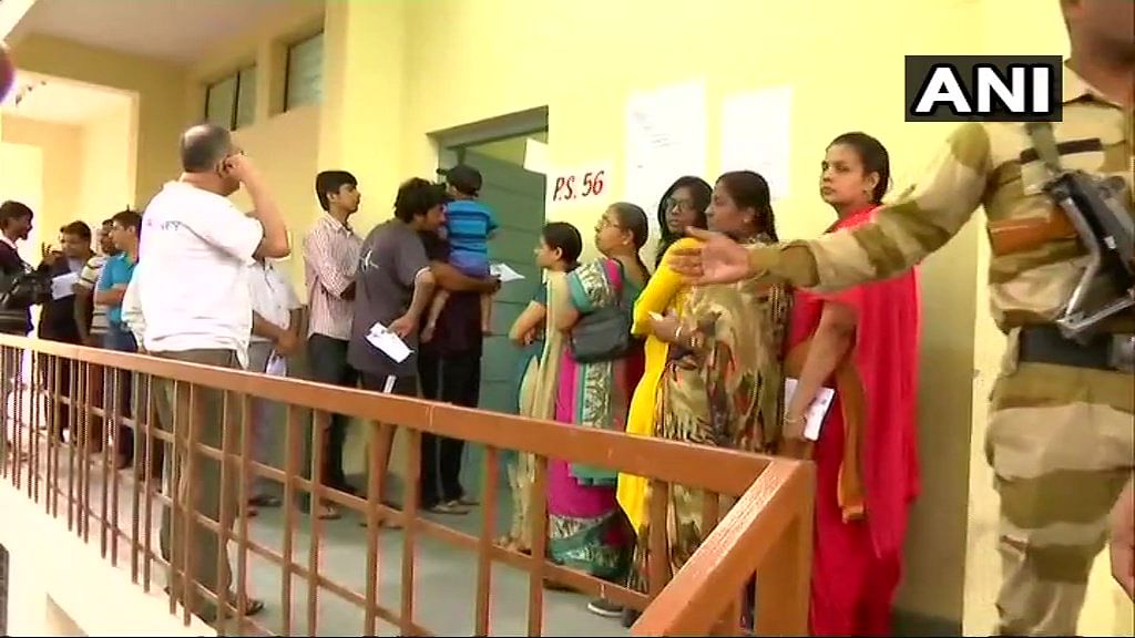 Polling underway in Bengaluru’s Jayanagar constituency.&nbsp;