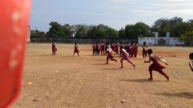 Chamundeswari and Anbarasi’s school grounds