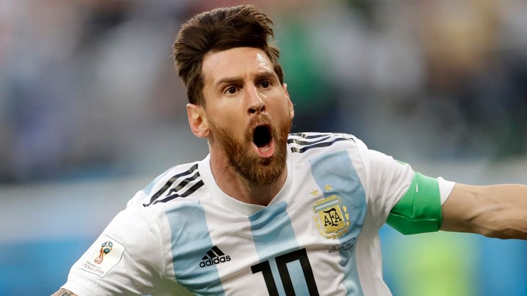 Messi scored his first goal of the World Cup to open the scoring for Argentina.
