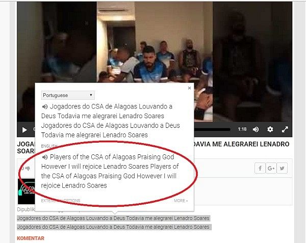 The clip shows a bunch of footballers in a hotel room singing and praying in front of what looks like an open bible.