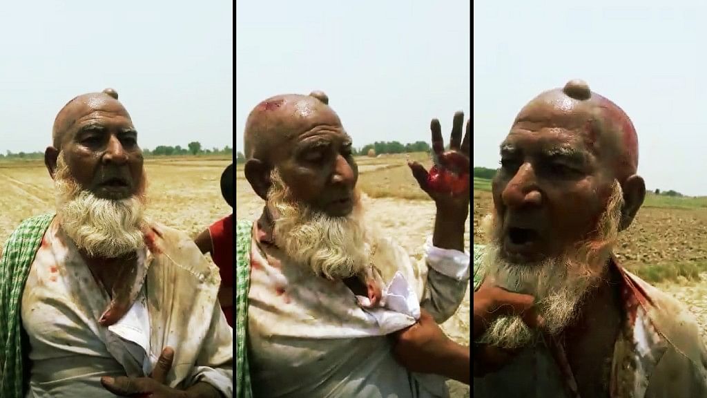 New video shows a man being abused and assaulted over suspicion of cow slaughtering in Hapur.