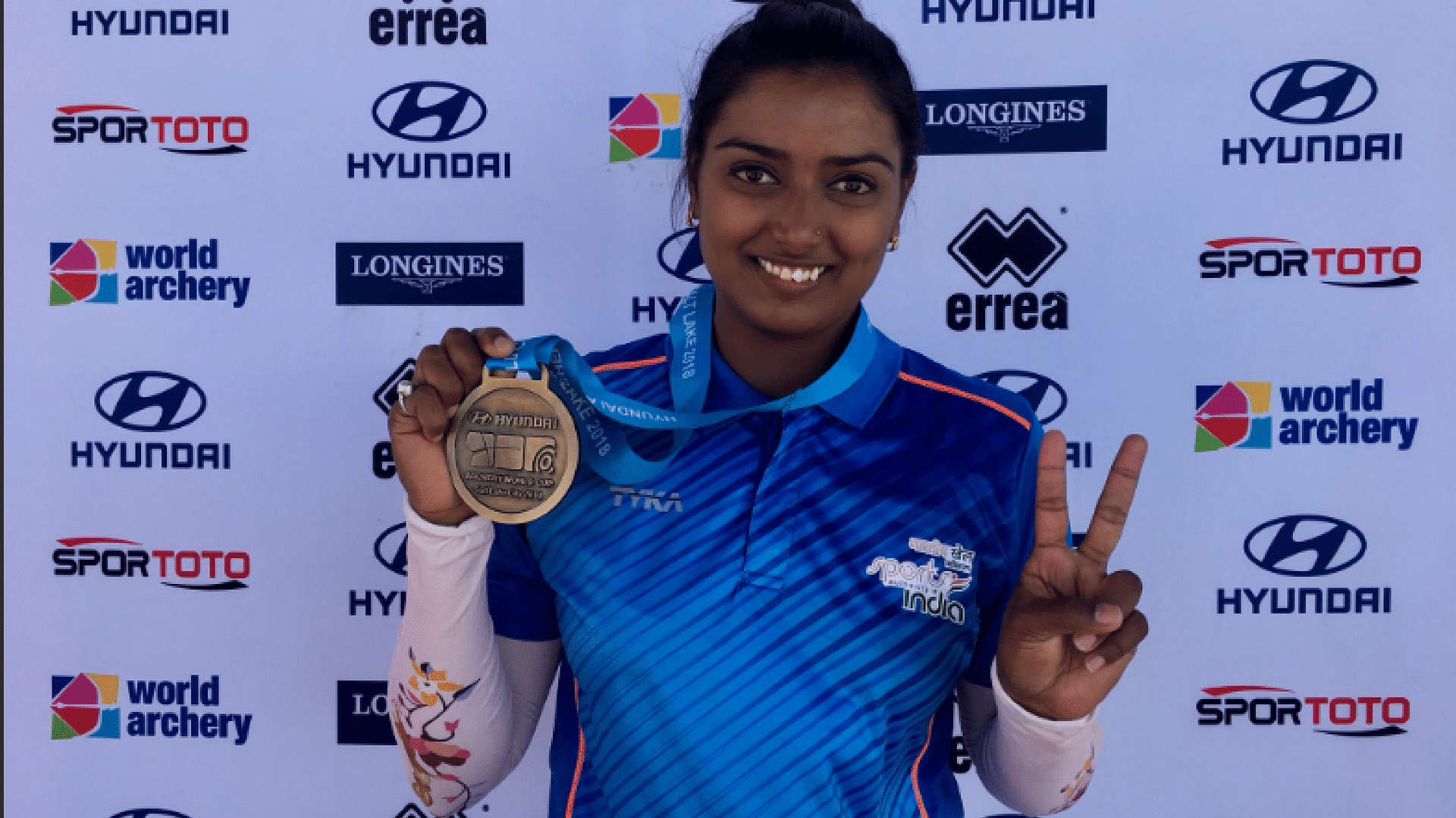 Deepika Kumari battled strong winds throughout the event to triumph at Salt Lake City&nbsp; .