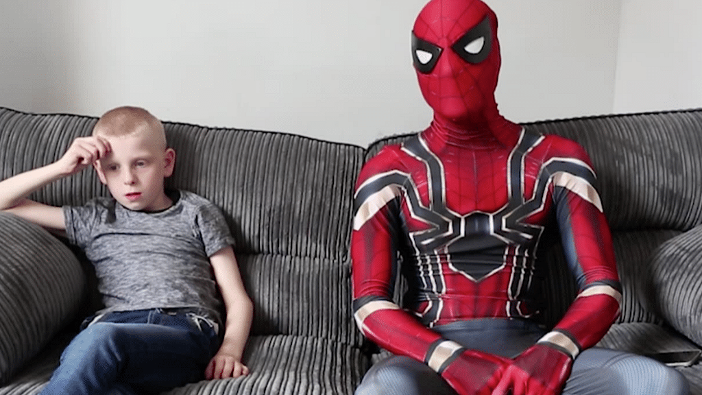 Dale Grounds, a single father, plays Spiderman for his autistic son Reece and other kids of Nottingham, winning hearts all over the UK.&nbsp;
