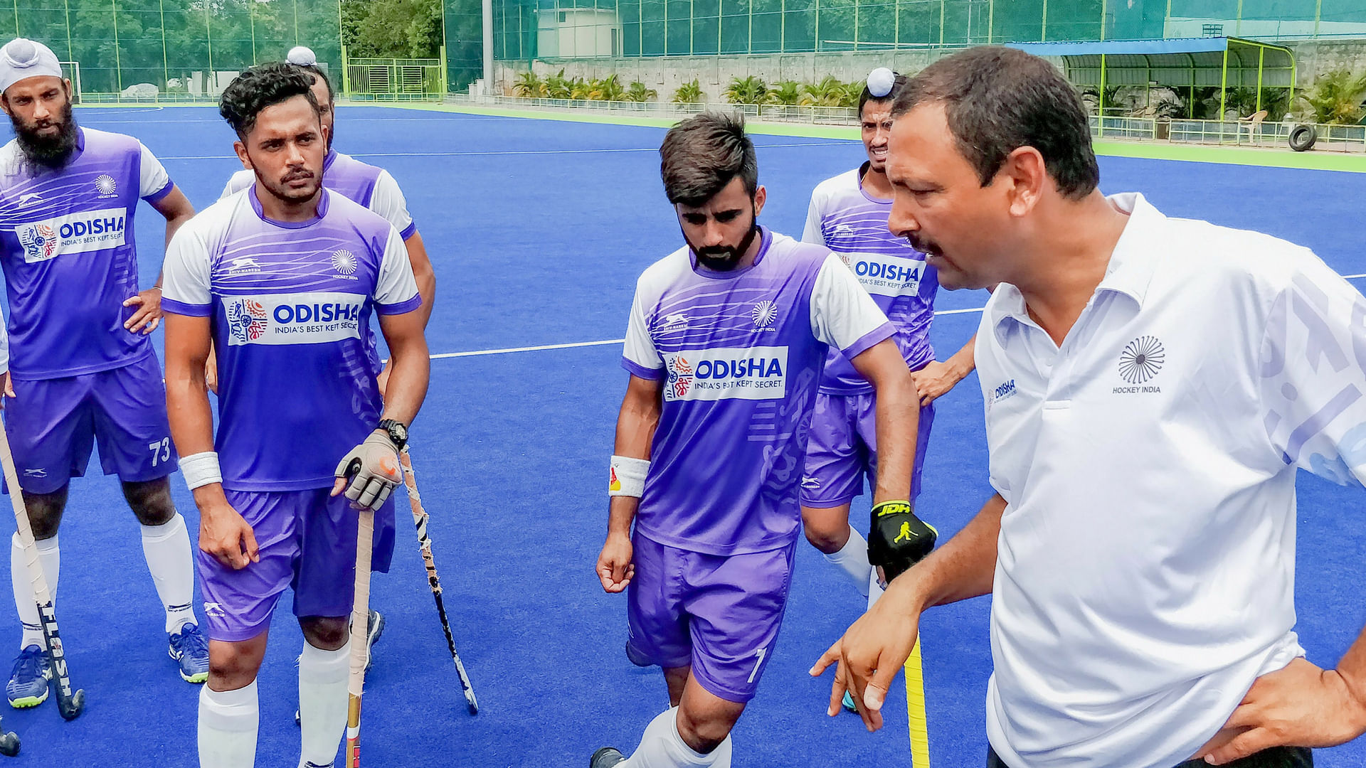 Indian Mens Hockey Team Chief Coach Harendra Singh during a training session