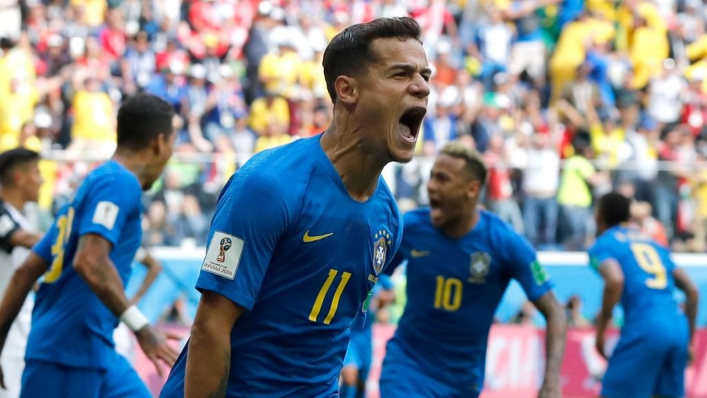 Brazil’s Philippe Coutinho scored the first goal from six metres out in the 91st minute.