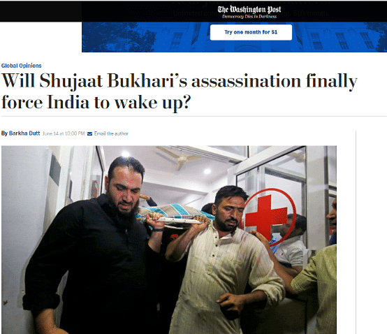Shujaat Bukhari was shot dead by unknown assailants at the Press Enclave in Jammu and Kashmir’s Srinagar.