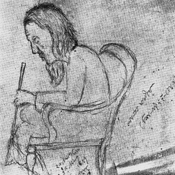 This is only portrait of Lalon made during the mystic’s lifetime, believed to have been sketched on a boat by the River Padma. (circa 1889).