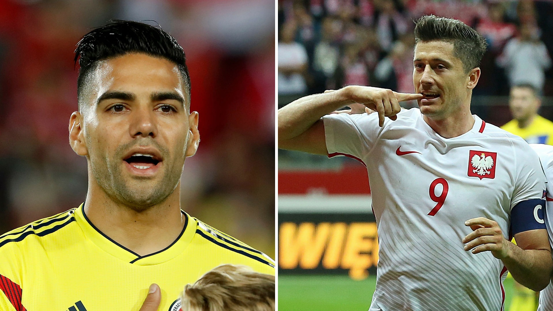 Captains and all time leading goalscorers for their national teams, Falcao (left) and Lewandowski will lead Colombia and Poland respectively.