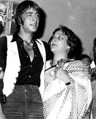 Sanjay Dutt with his mother, Nargis. 