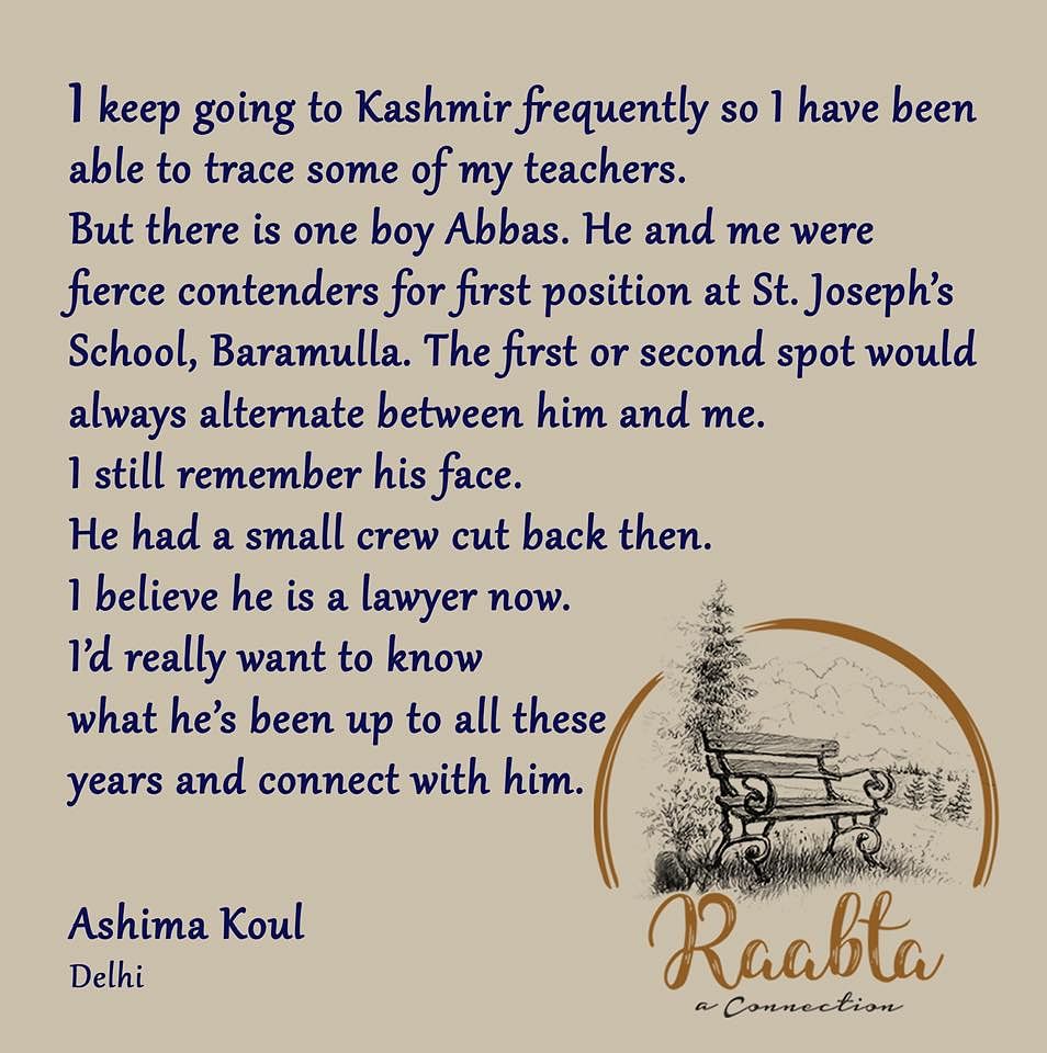 Meet the man who has made it his hobby to reunite long-lost friendships in Kashmir. And all through a Facebook page!