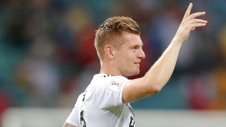 Germany’s Toni Kroos celebrates his team’s 2-1 victory over Sweden.