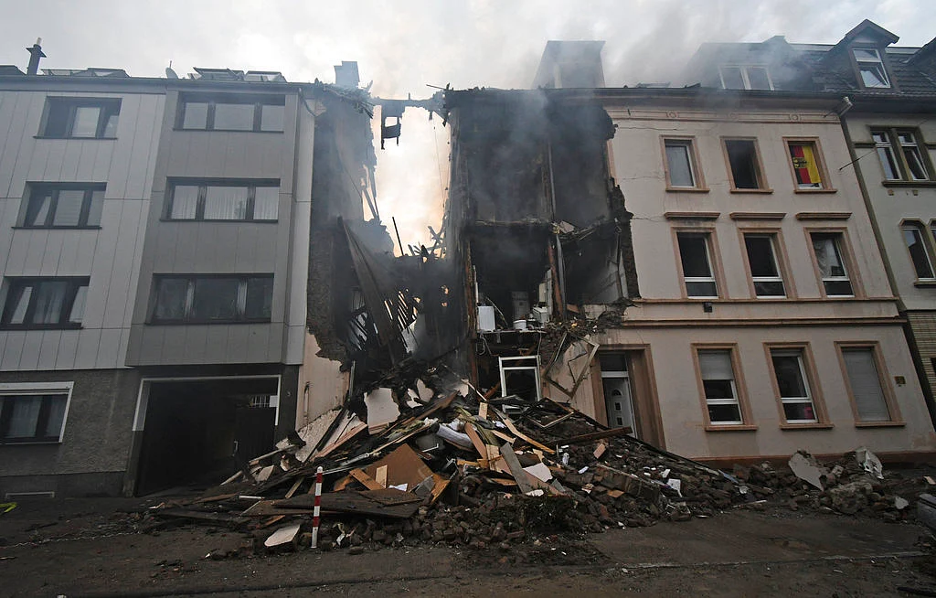The apartmet building was destroyed after an explosion in Wuppertal, Germany. 