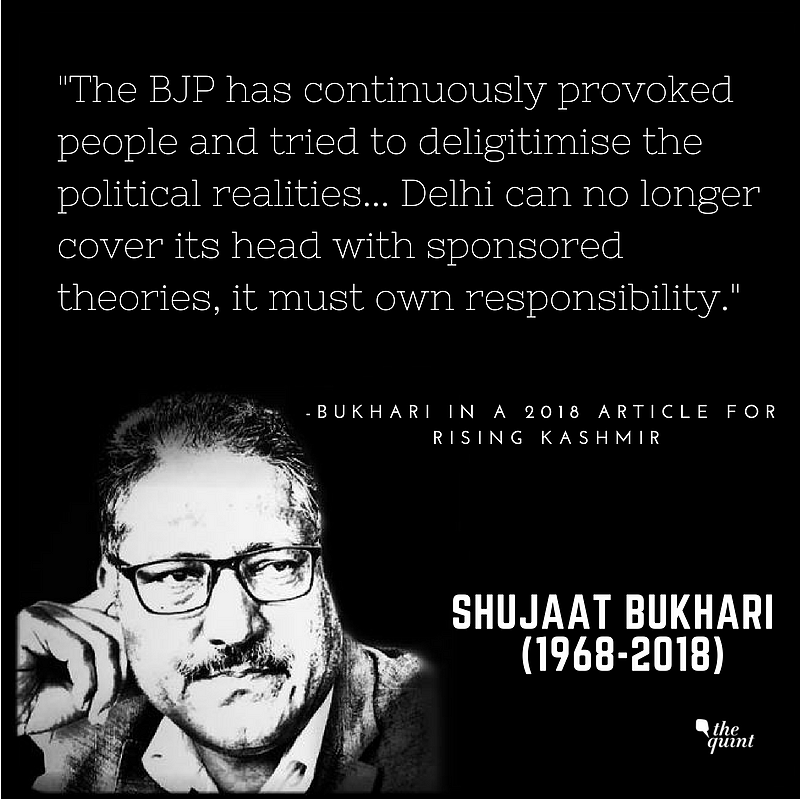 Shujaat Bukhari – A Formidable Voice for Freedom, Peace & Justice