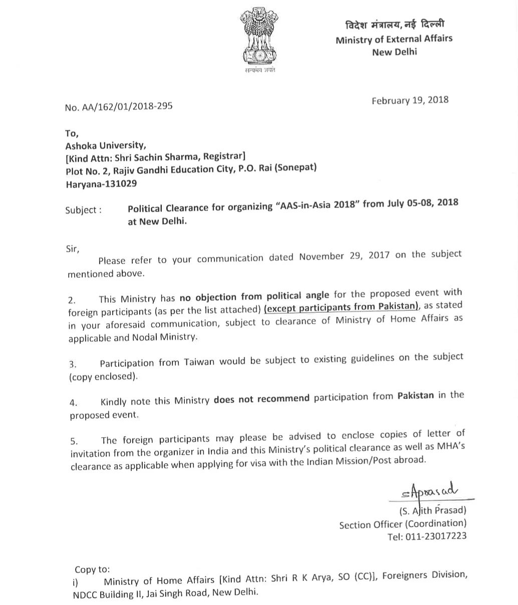 Scholars Agitated at AAS Over MEA’s Decision to Bar Pak Scholars