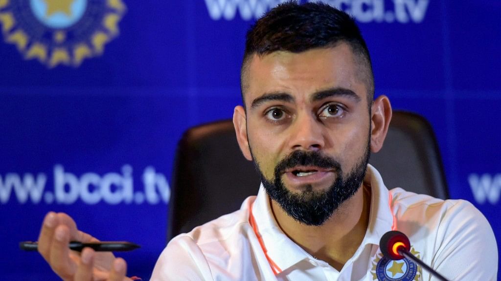 Virat Kohli at a press conference in New Delhi ahead of team’s departure for UK on Friday.