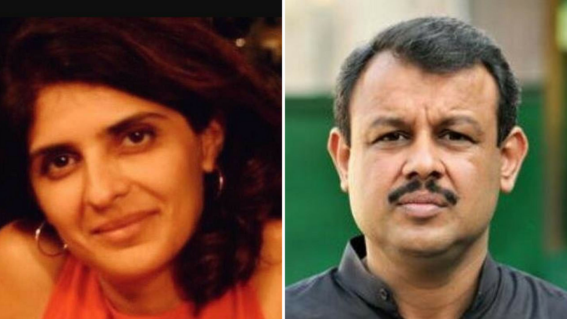 Pakistani journalists Gul Bukhari (L) and Asad Kharal (R).