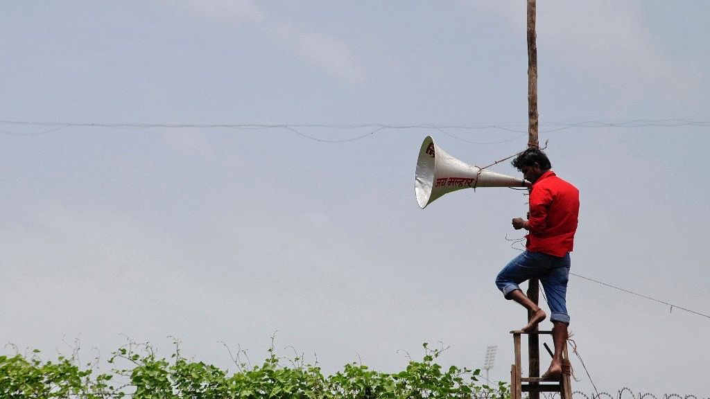 A worker fixes a loudspeaker in Mumbai. Image used for representation.