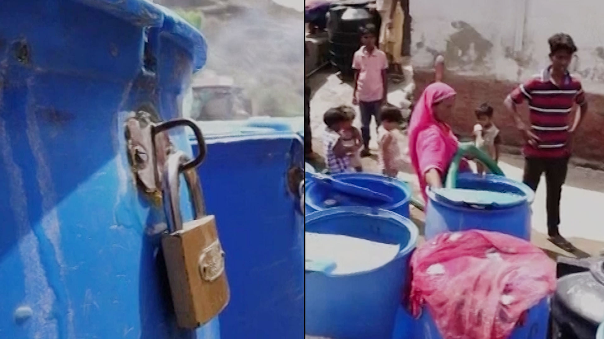 Ajmer residents  lock up their water tanks because of the fear that it may get stolen