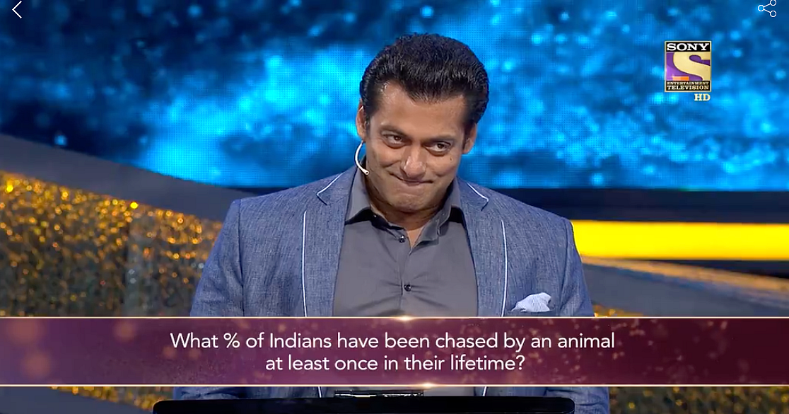 Salman’s goofy reaction after he jokes about his black buck case.
