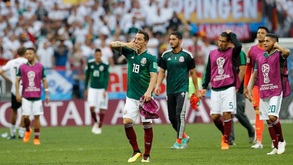 Mexican National team celebrates their maiden win against Germany in FIFA World Cup 2018.
