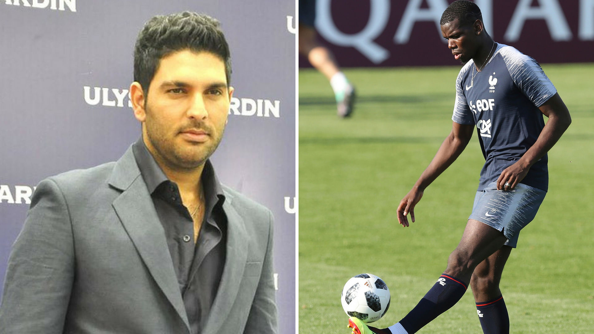 Yuvraj Singh is a big fan of Manchester United star Paul Pogba (right) and is counting on him to carry France deep into the 2018 FIFA World Cup.