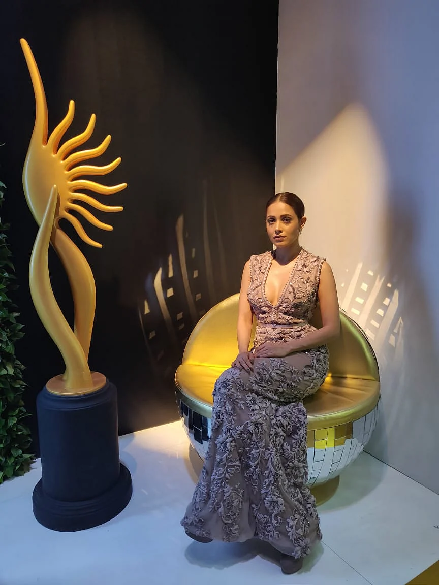 Nushrat Bharucha wears a light mauve embroidered a-line gown for IIFA 2018! 