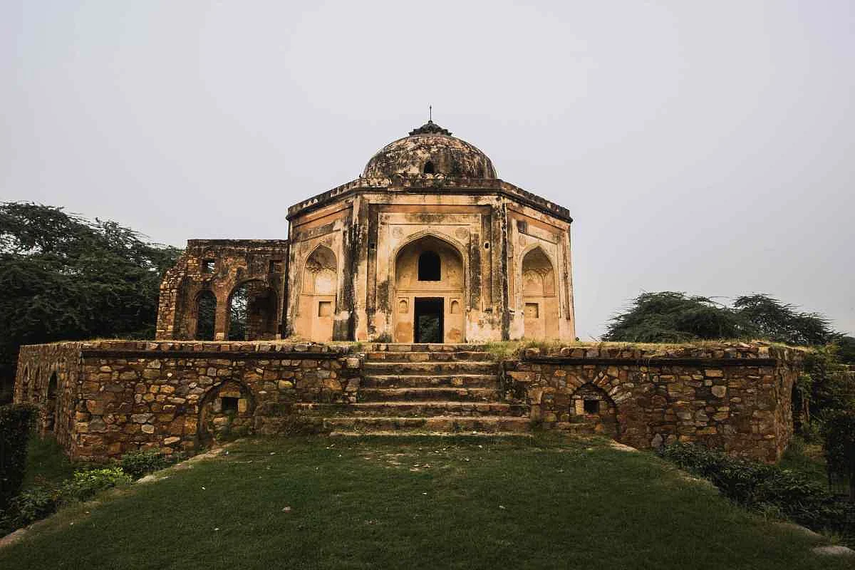 The view from the rear end of the tomb, Mehrauli Archaeological Park.