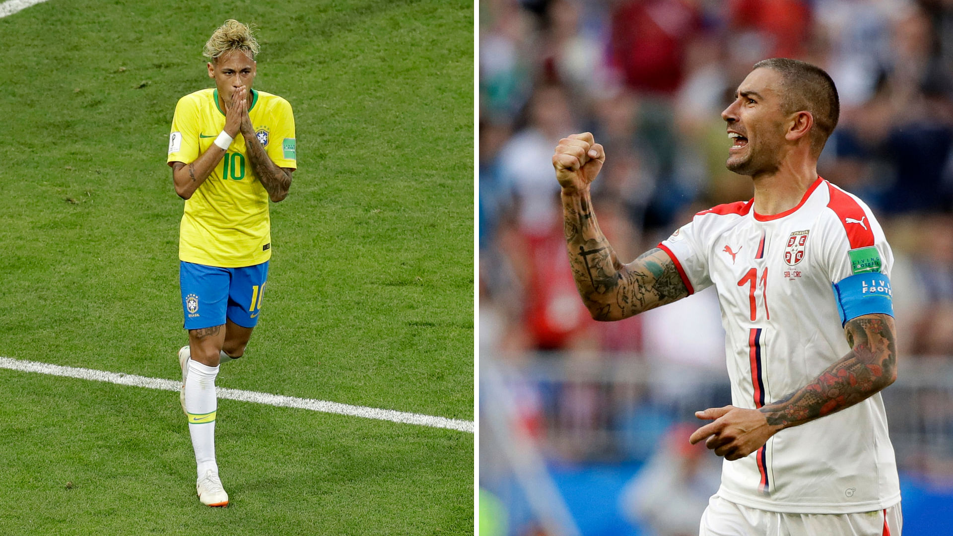 Serbia captain Kolarov (right) has already scored one decider for his country. Can superstar Neymar step up and dispel the clouds of unease surrounding Brazil?