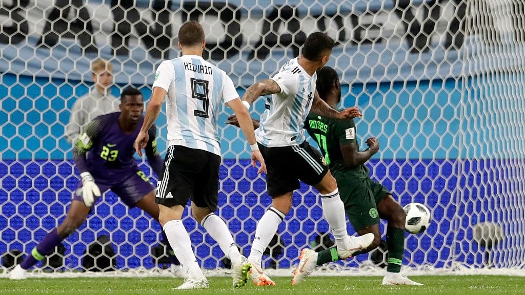 Messi scored his first goal of the World Cup to open the scoring for his side in 14th minute.