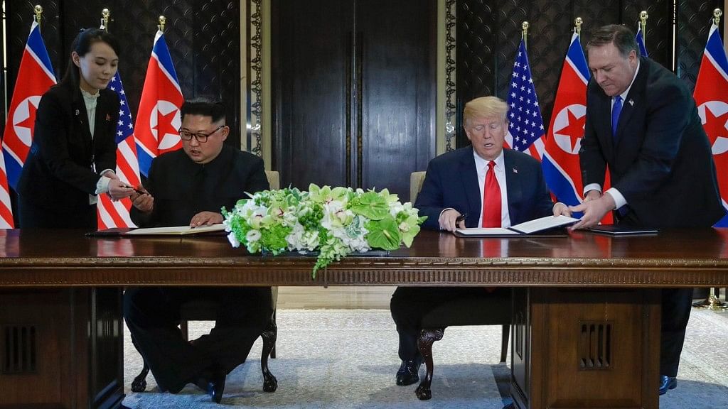 US President Donald Trump and North Korea’s Kim Jong Un held a historic one-on-one meeting at Singapore’s Sentosa Island on 12 June.&nbsp;