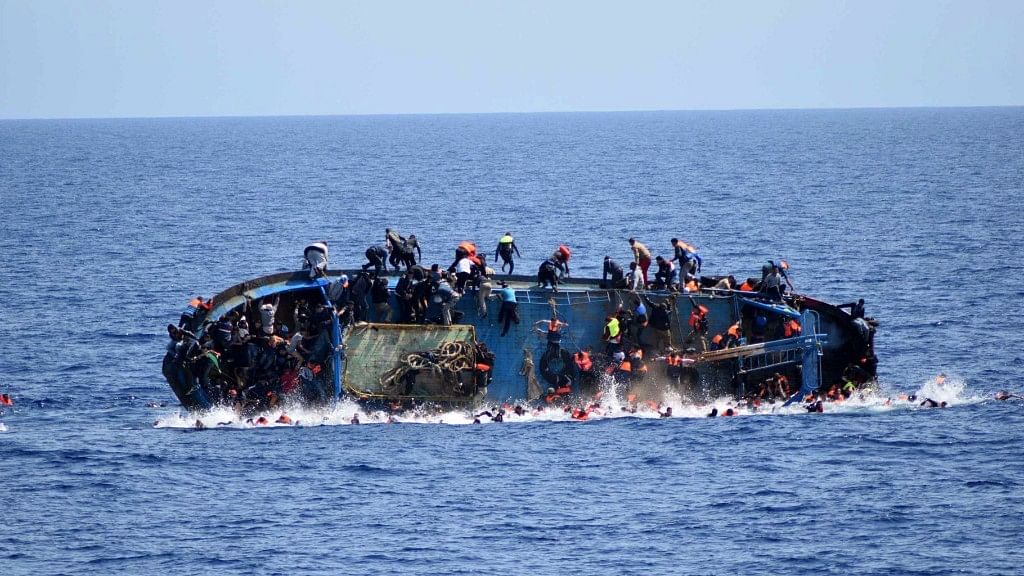 A migrant boat capsizing at sea. Image used for representational purpose only.
