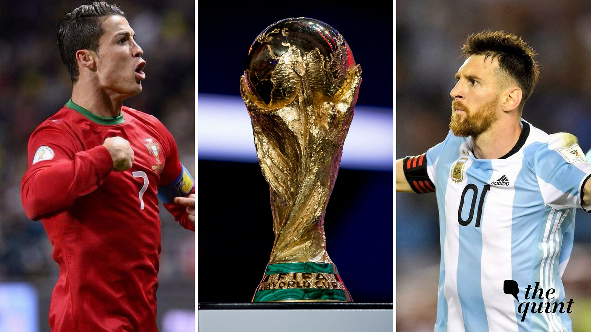 Cristiano Ronaldo (L) and Lionel Messi will look to inspire their teams to win the World Cup trophy this summer.