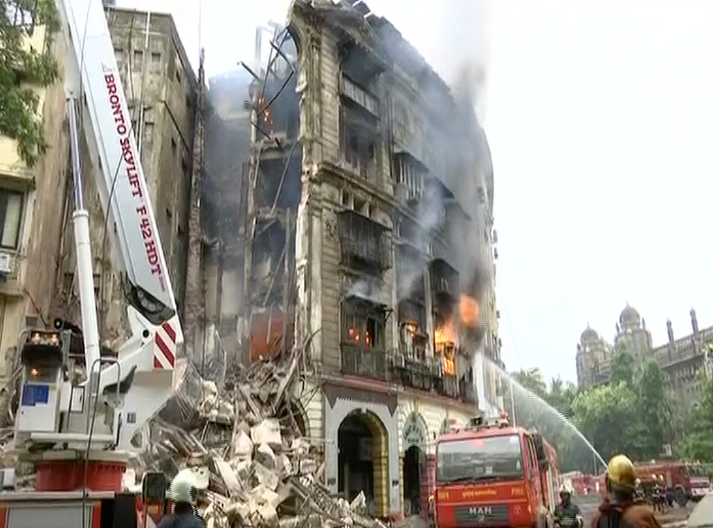 Parts of the building collapsed while dousing the fire.