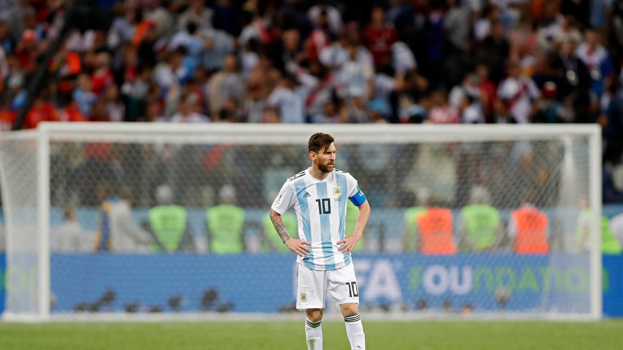 Argentina’s Lionel Messi after his side lost to Croatia 0-3 on Thursday.&nbsp;