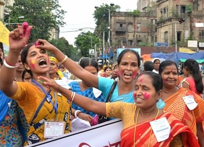 Domestic workers rally in Kolkata for just wages, social security