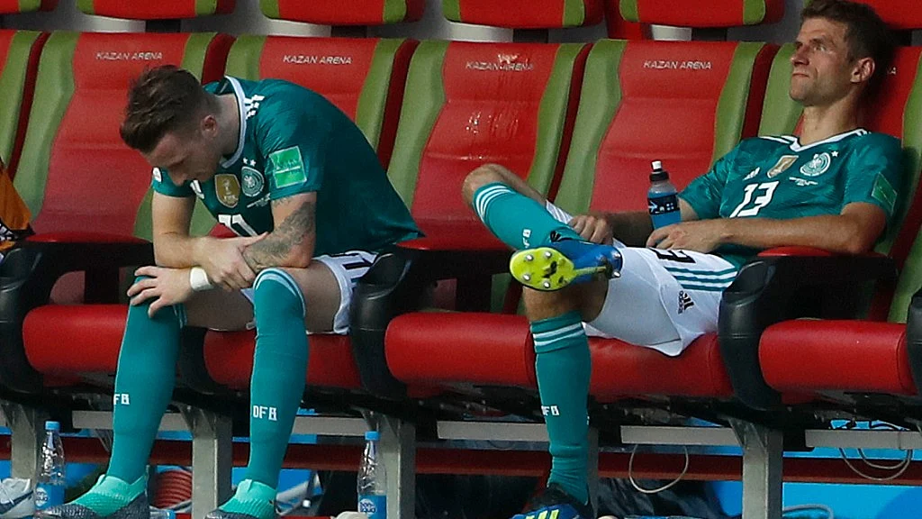 German players after their exit from the FIFA World Cup 2018.