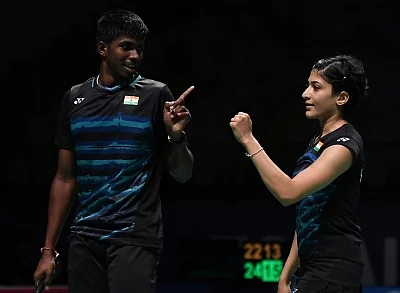 Satwiksairaj Rankireddy and Ashwini Ponnappa. (Xinhua/Lui Siu Wai/IANS)