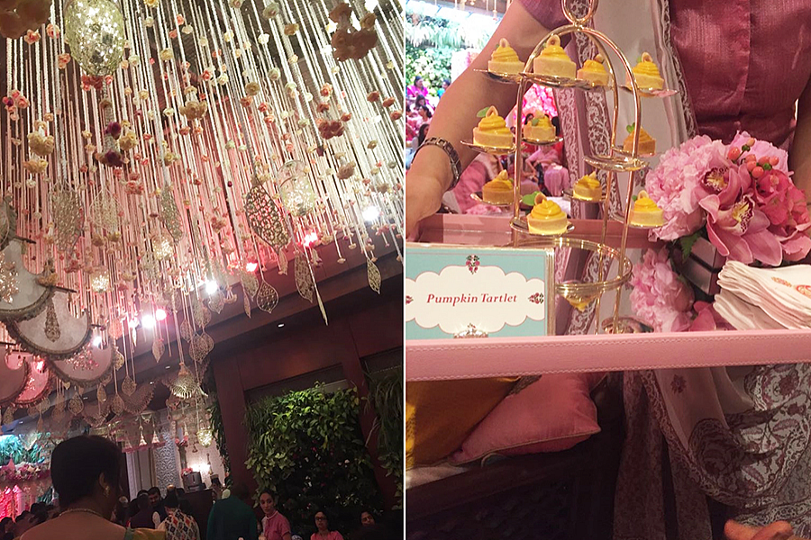 The decor setup at the Ambani residence.&nbsp;