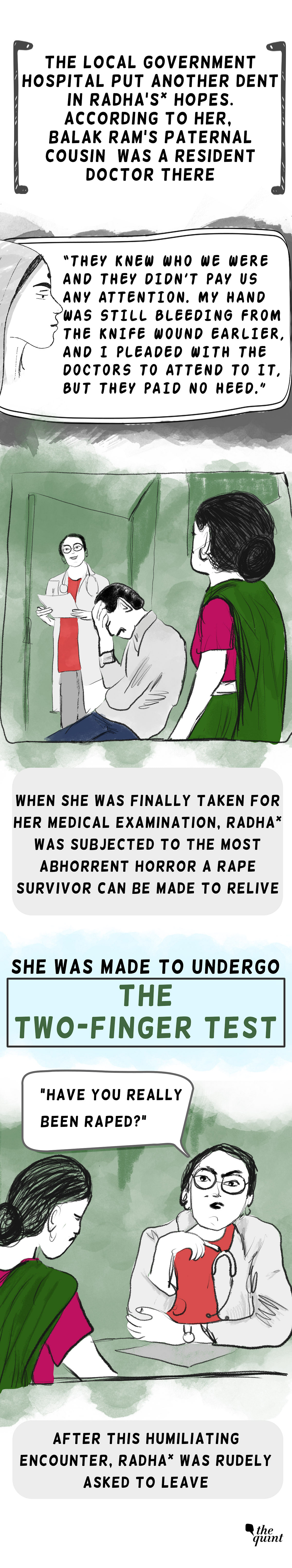 Radha* was raped by an upper-caste farmer, and later made to undergo a two-finger test to ascertain rape.