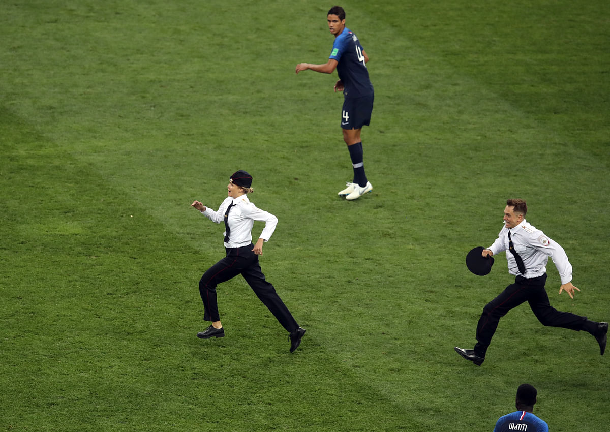 Russian protest group and Pussy Riot claimed responsibility for the pitch invasion during the World Cup final.