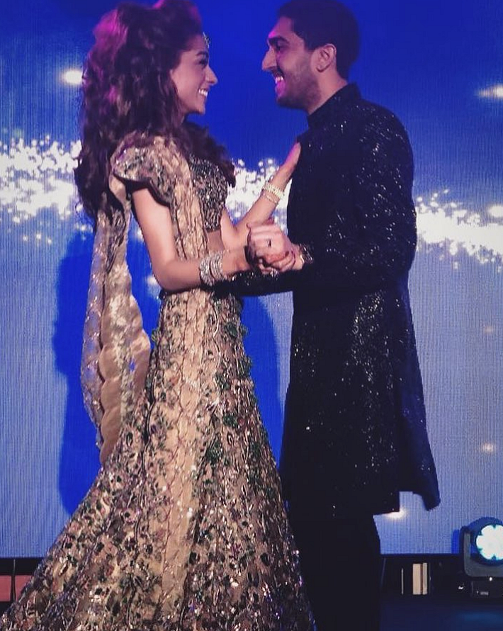 Priyanka Virani and Mahir Vachani during their <i>sangeet</i>.&nbsp;