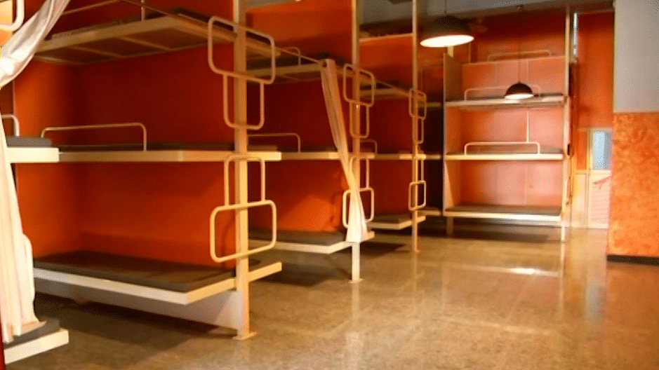  The dormitory boasts of 200 beds and 40 washrooms and resembles train coaches.
