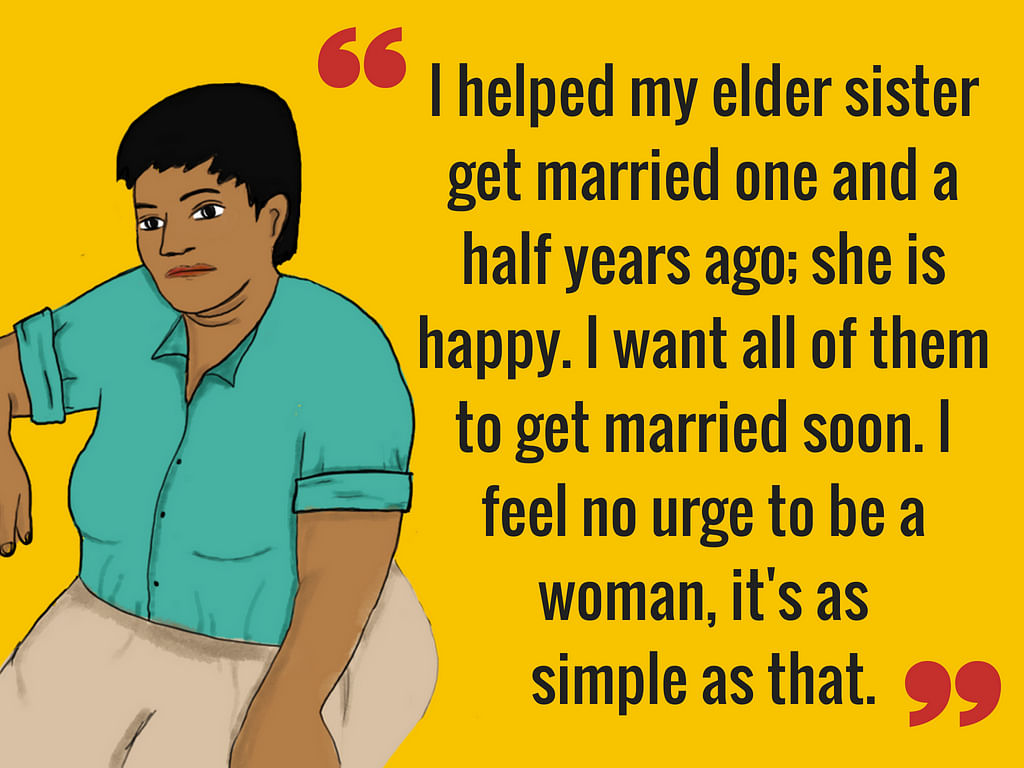 The realities of being a woman in Delhi forced Sita to hide her gender in order to financially support her family.