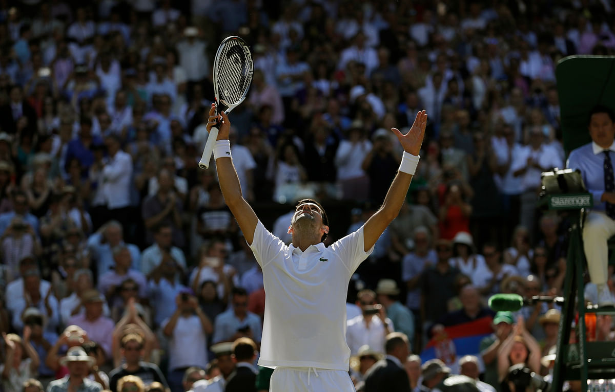 Novak Djokovic beat South African eighth seed Kevin Anderson 6-2 6-2 7-6(3) to win the Wimbledon men’s singles title
