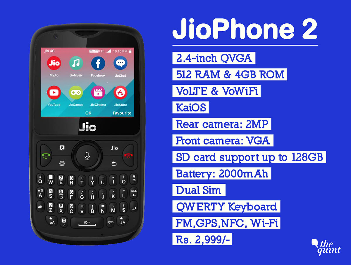 JioPhone 2 has been announced at Reliance AGM and will be available starting 15 August at Rs 2,999.