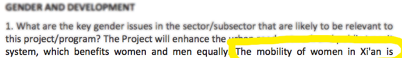 A direct cut-and-paste job from a project report pertaining to a city in China.