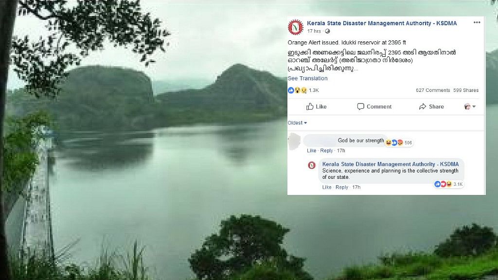 The KSDMA’s social media team has been issuing minute-by-minute updates on Facebook about the situation at the Idukki dam.