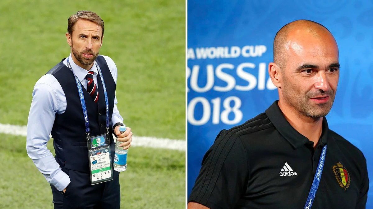 England coach Gareth Southgate (left) and Belgium coach Roberto Martinez were both downcast after semifinal disappointments