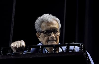 Kolkata: Nobel laureate and noted economist Amartya Sen addresses at the launch of a report titled "Primary Education in West Bengal: The Scope for Change", in Kolkata on July 10, 2018. (Photo: Kuntal Chakrabarty/IANS)