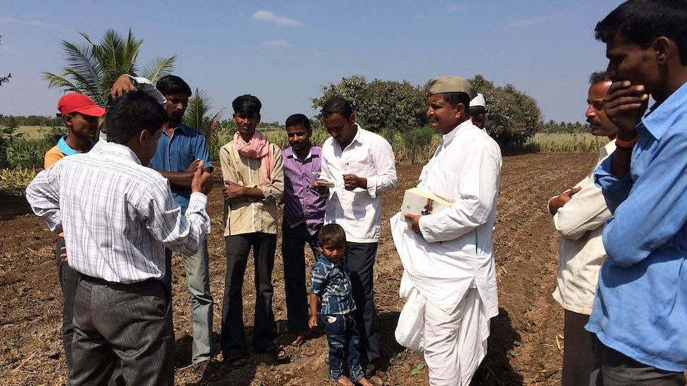 Farmers practicing zero budget natural farming at a field meeting in Belgaum district in Karnataka